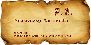 Petrovszky Marinetta névjegykártya